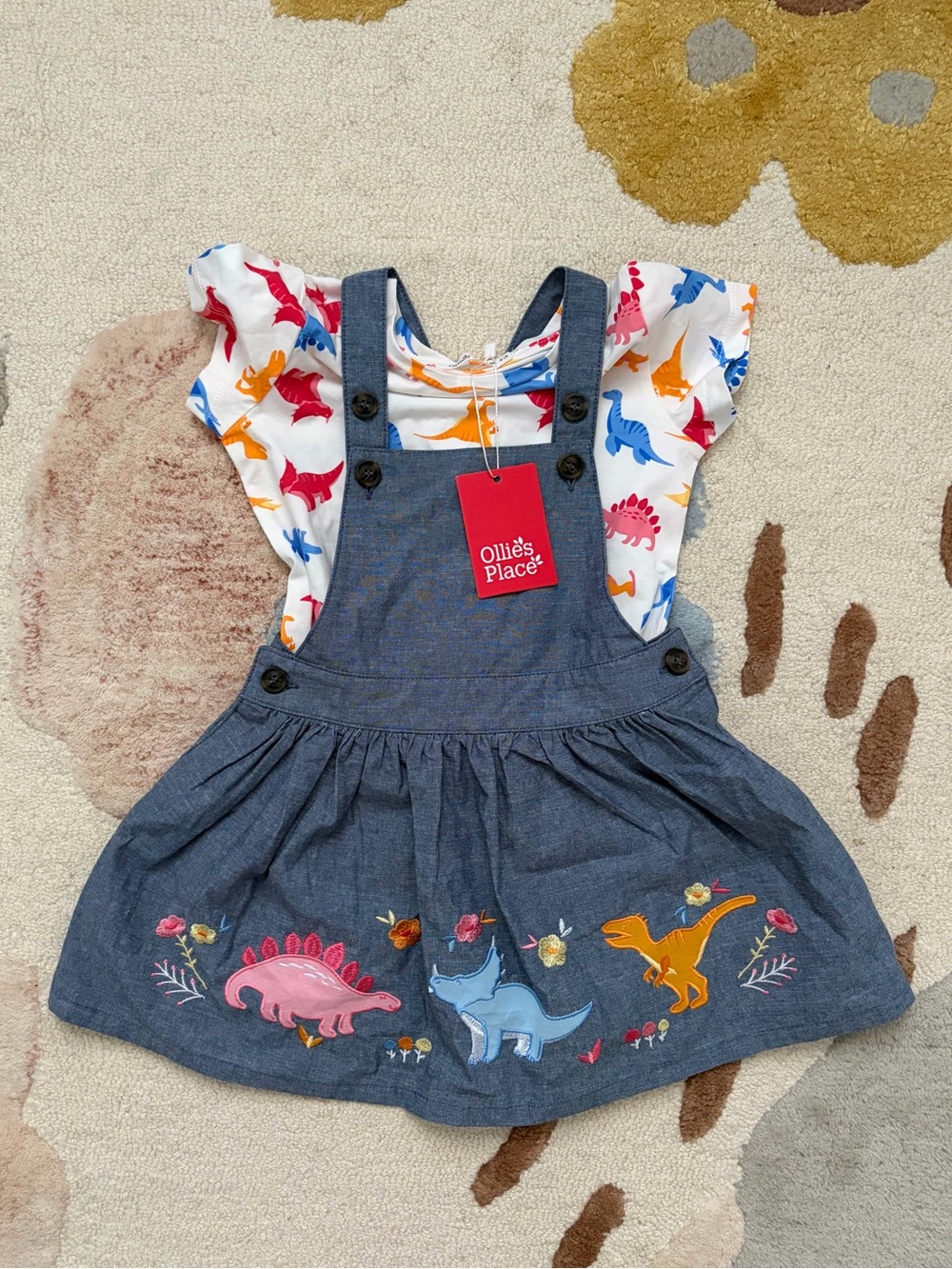 NWT Girls Dinosaur Dress 2 Piece - 3T